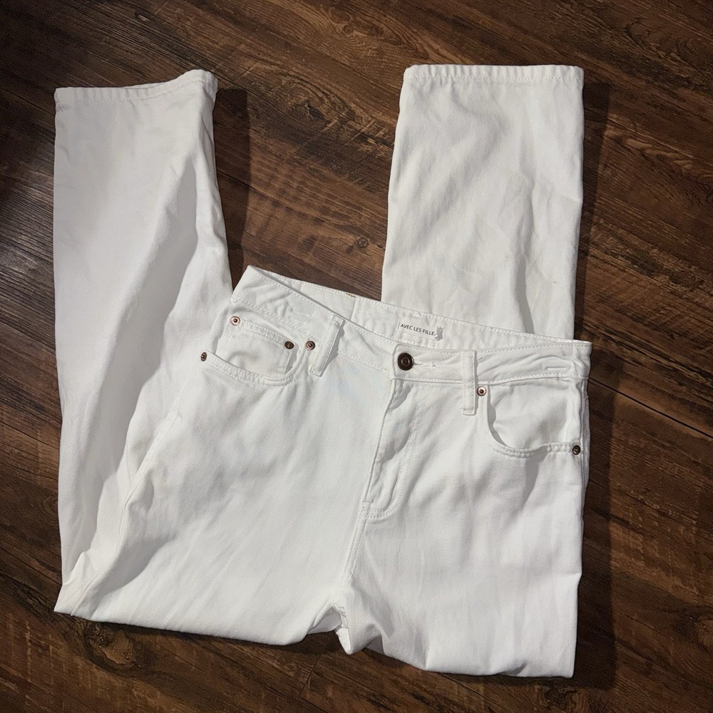 Avec Les Filles White Straight Leg Jeans Women's Size 28
